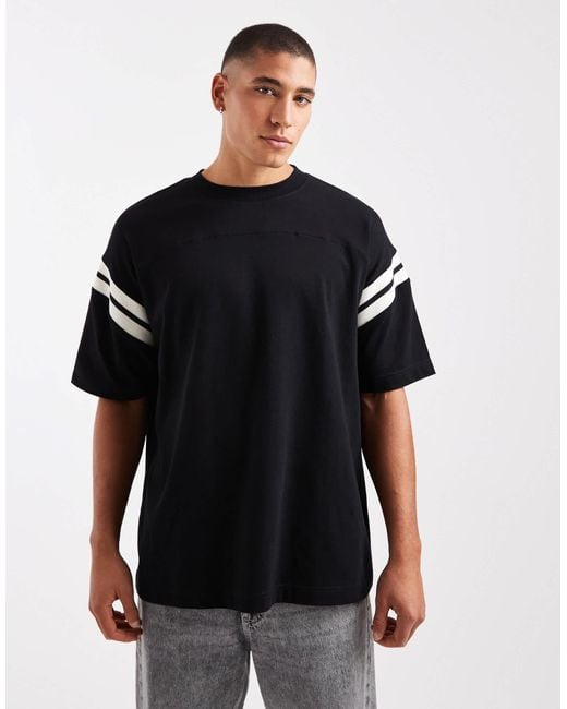 ASOS – schweres, kastiges oversize-t-shirt in Black für Herren