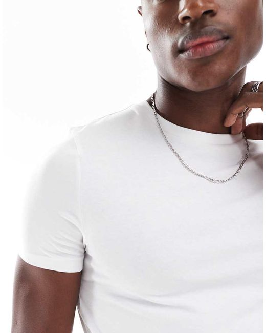 Pack De 2 Camisetas Blancas Básicas Ajustadas De ASOS de hombre de color White
