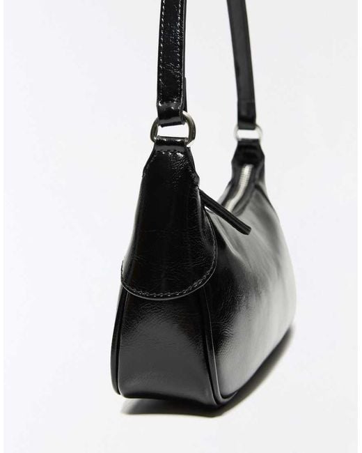 Bershka Natural Faux Leather Shoulder Bag