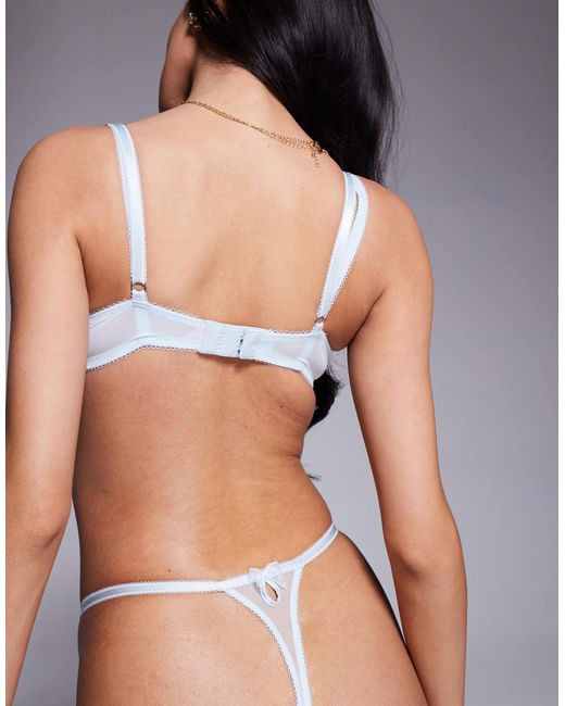 Boux Avenue Blue – gisella – bestickter tanga