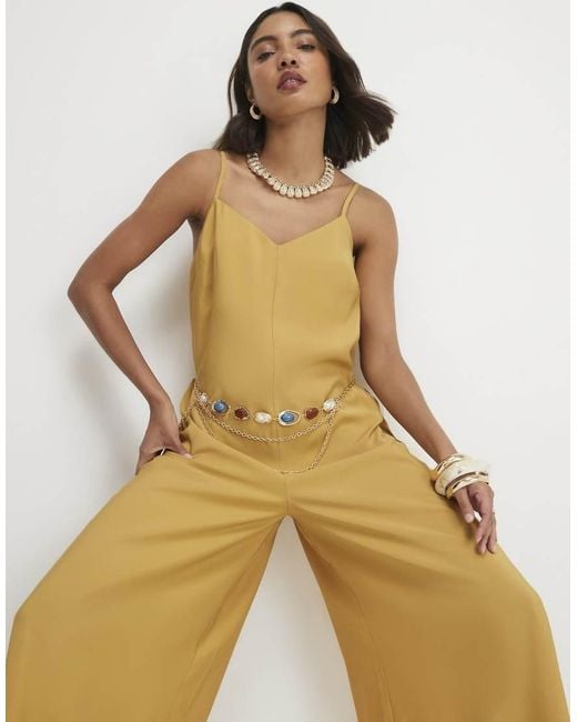 River Island Metallic Modal Blend Cami Jumpsuit