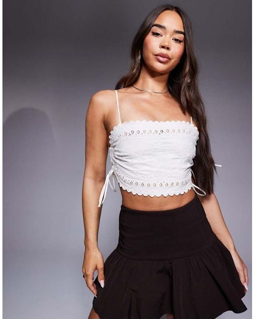 River Island Gray Embellished Tie Side Cami