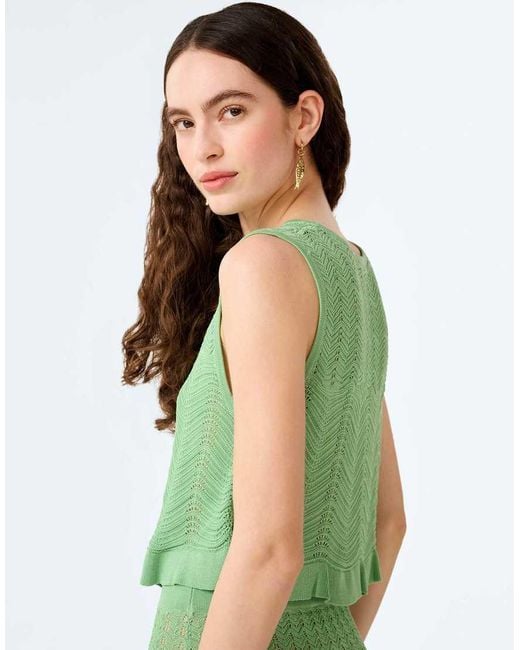 OMNES Green Jayde Crochet Tank Top