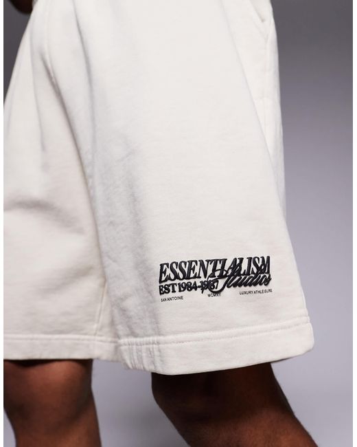 River Island White Loopback Jersey Shorts Co-ord for men