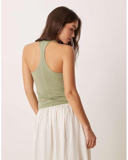 Abercrombie & Fitch Natural Scoop Neck Racerback Tank Top