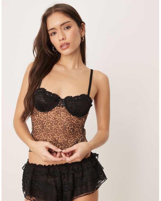 KAT THE LABEL Black Alix Lace Cup Detail Cami Top