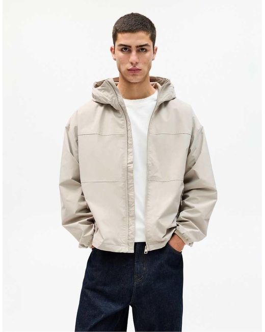 Pull&Bear Natural Panel Raincoat for men