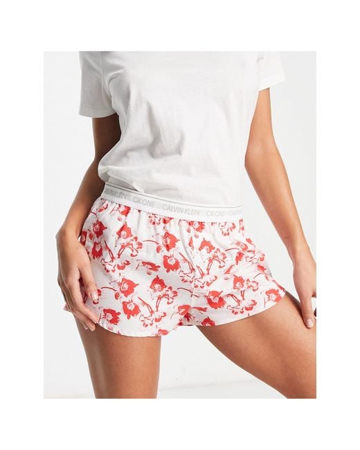 Calvin Klein Ck One Sleep Short in Pink Lyst