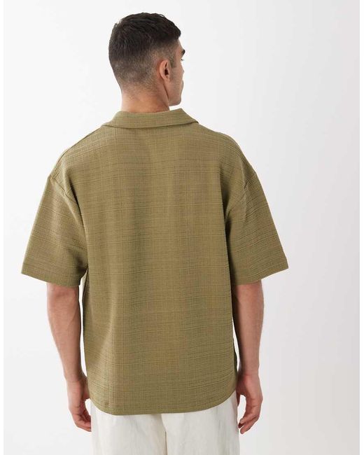 ASOS Green Oversized Polo With Open Neck for men