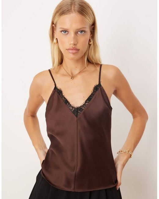 Canottiera Color Cioccolato Con Finiture di ASOS in Brown