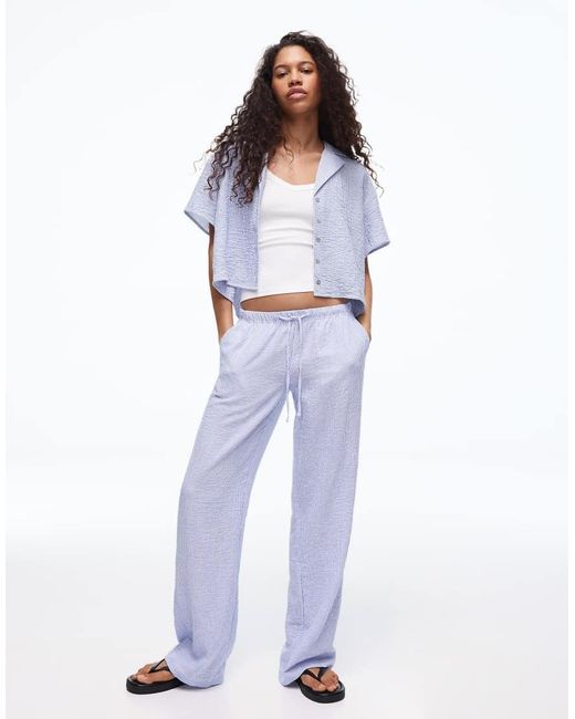 Bershka White Rustic Short Sleeve Shirt