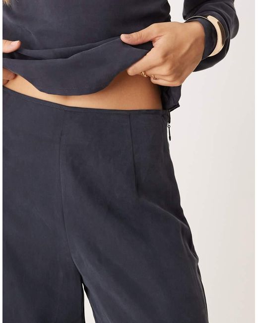 ASOS Blue Soft Clean Front Wide Leg Pants