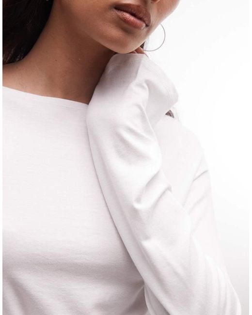 Weekday Gray Annie Super Soft Long Sleeve Boat Neck Top