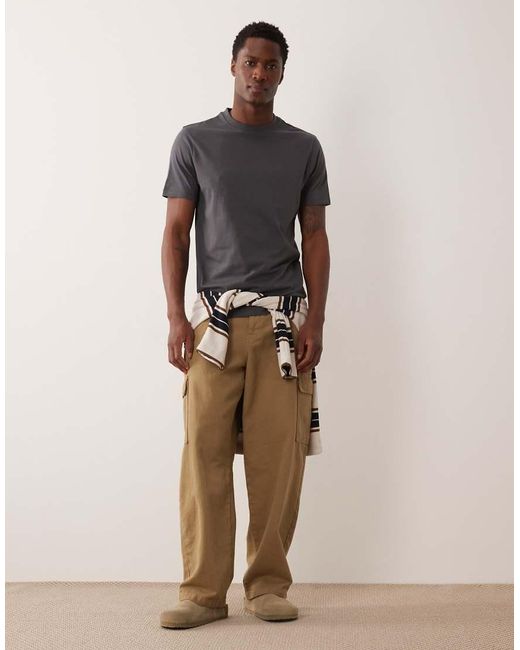 ASOS Brown Essentials 2 Pack Regular Fit T-shirts for men