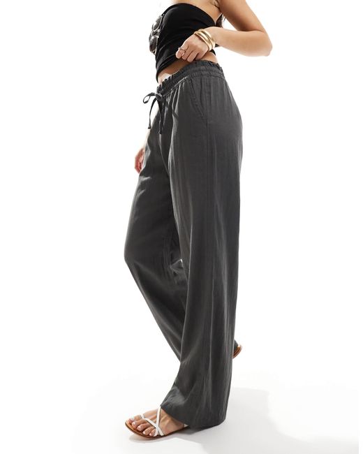 Hollister Black – weite hose aus leinen
