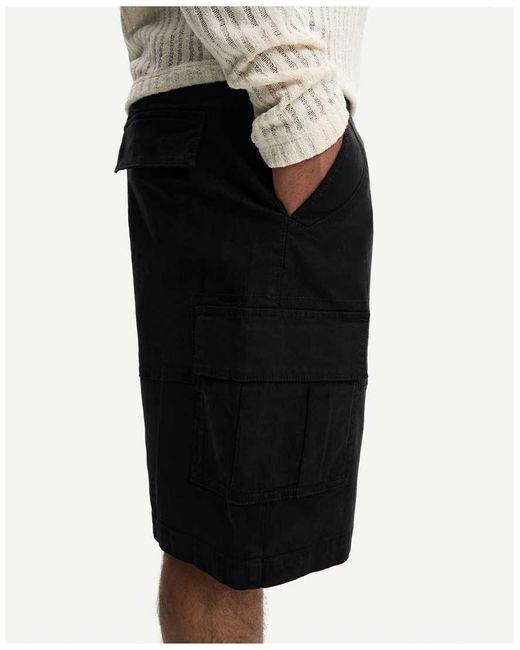Pantaloncini Bermuda Stile Cargo Neri di Bershka in White da Uomo