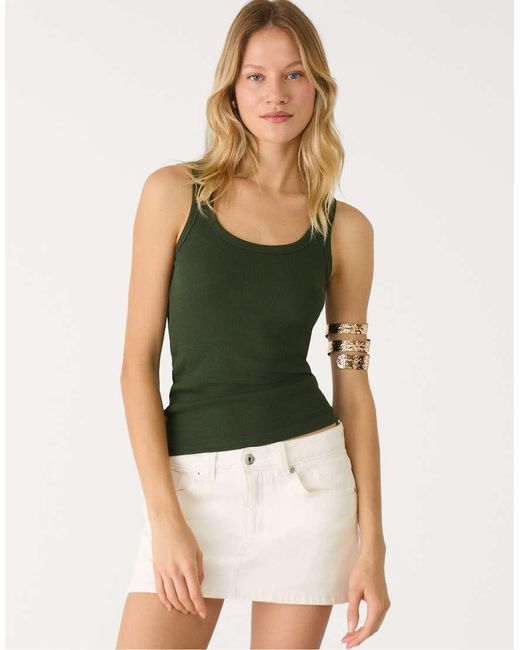 Stradivarius Basic Top Met Bandjes in het Green