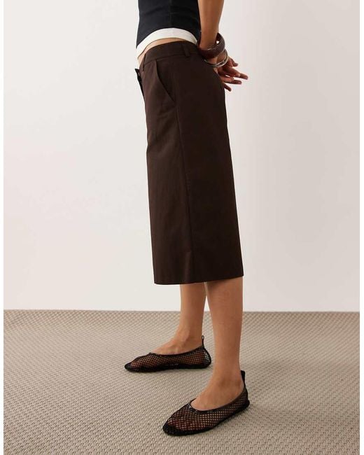 ASOS Black Wide Leg Clean Bermuda Short