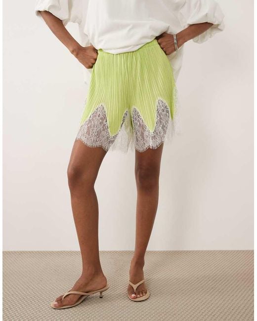 ASOS Green Mix & Match Plisse Shorts