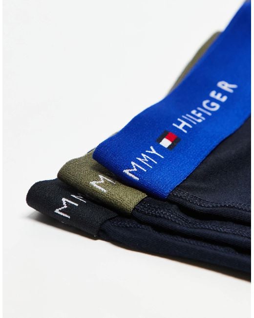 Tommy Hilfiger Blue Signature Cotton Essentials 3 Pack Boxer Briefs for men