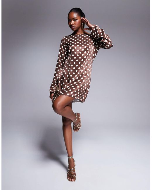 ASOS Satin Flare Sleeve Mini Dress | Lyst