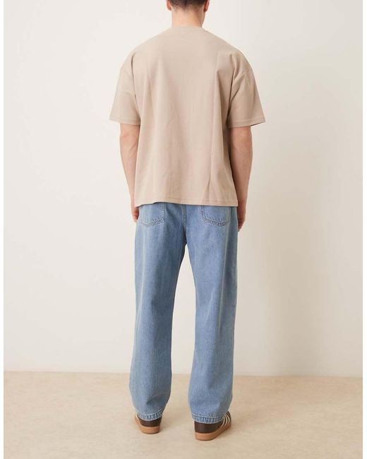 ASOS Blue Relaxed Tapered Jeans for men