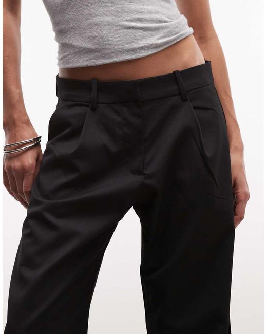 Monki Black Barrel Leg Tailored Trouser