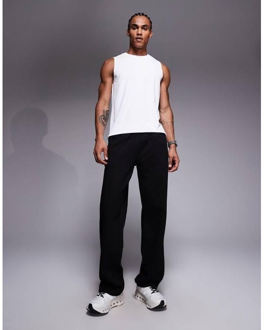 4505 Black Icon Rest Day Heavyweight 440gsm Cotton Wide Leg jogger With Zip Pockets for men