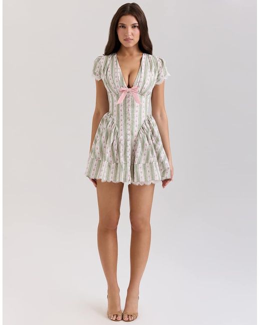 House Of Cb White Emiliana Stretch Cotton Mini Dress