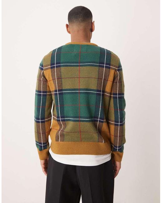 Maglione A Quadri di Gant in Green da Uomo