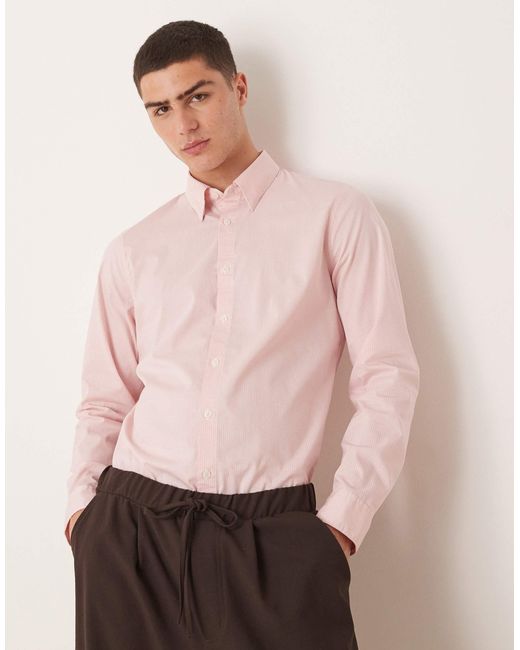 Abercrombie & Fitch – elegantes hemd mit hell karomuster in Pink für Herren
