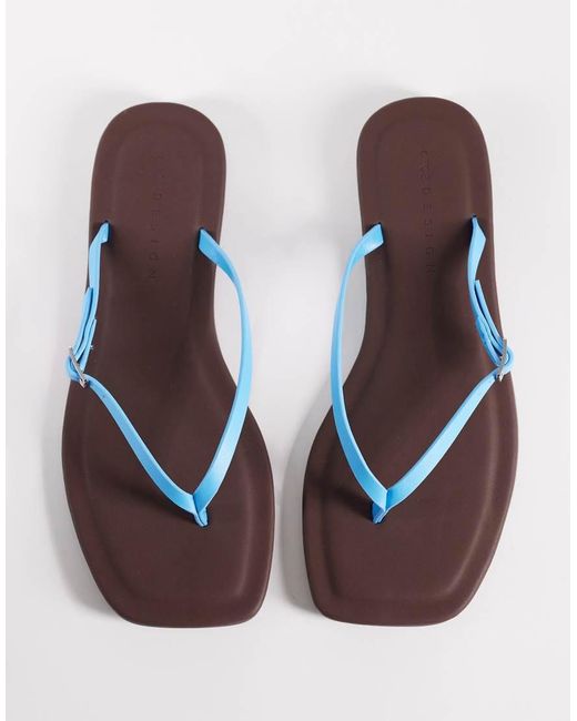 ASOS Blue Fitz Toe Thong Sandals