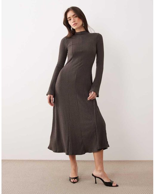 Mango Natural Maxi Dress With Flared Sleeves