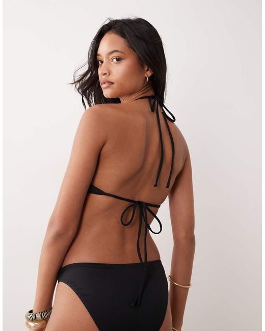 Cotton On Black Scoop Neck Halter Bikini Top