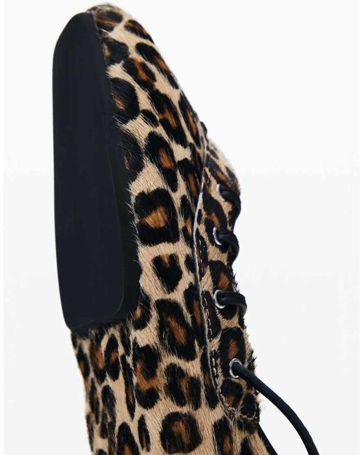 Desigual White Leather Print Ballerina