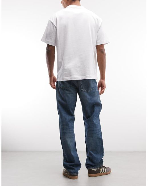 Weekday Blue Space Relaxed Fit Straight Jeans for men