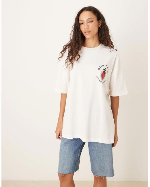 ASOS Multicolor Oversized T-shirt With Wild Heart Graphic