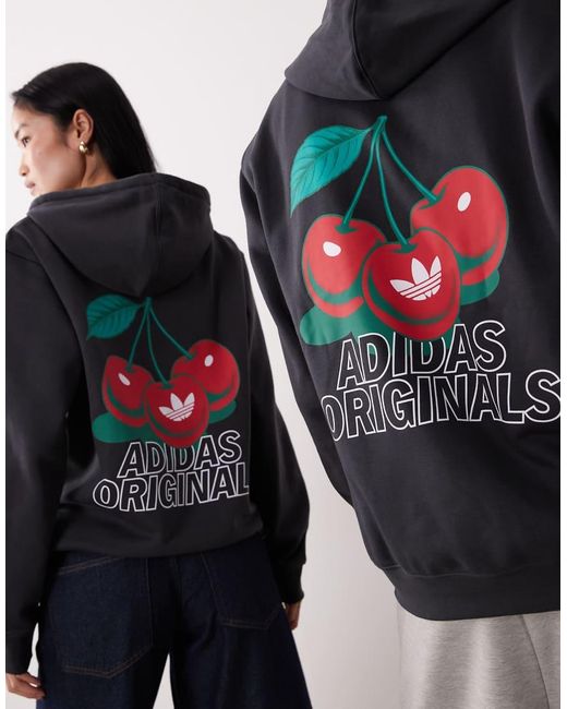 Adidas Originals Black Trefoil Cherry Hoodie
