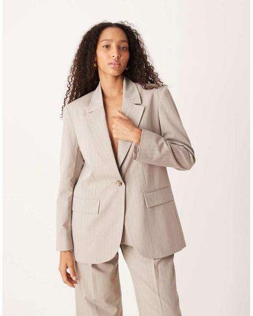 ASOS Natural Relaxed Blazer Co-ord