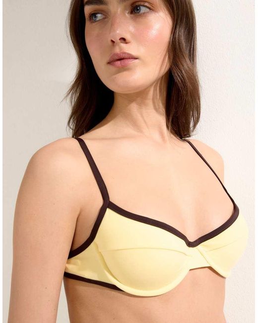 Calzedonia Natural Piping Balconette Bikini Top