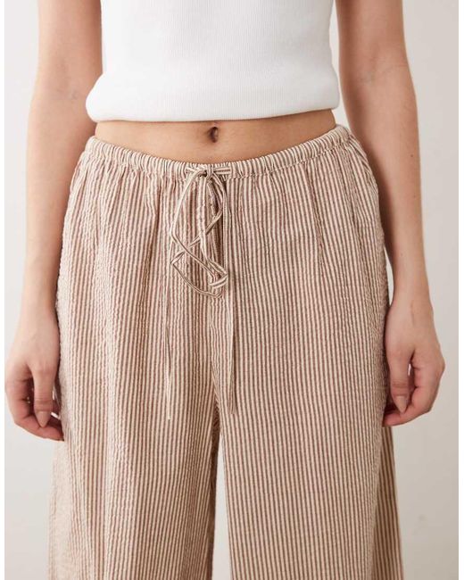 Wednesday's Girl Natural Tie Up Wide Leg Trouser