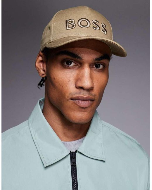 Boss Gray Boss Black Seth Embroidered Logo Cap for men