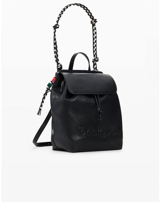 Desigual Black Medium Braided Backpack