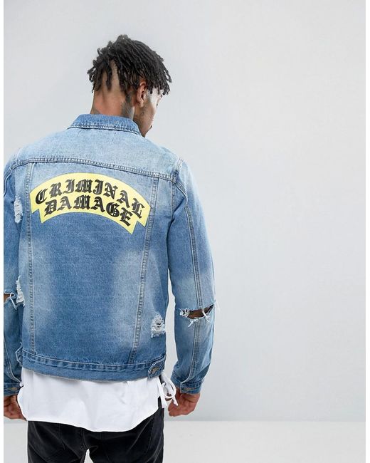 Criminal Damage Denim Jacket With 