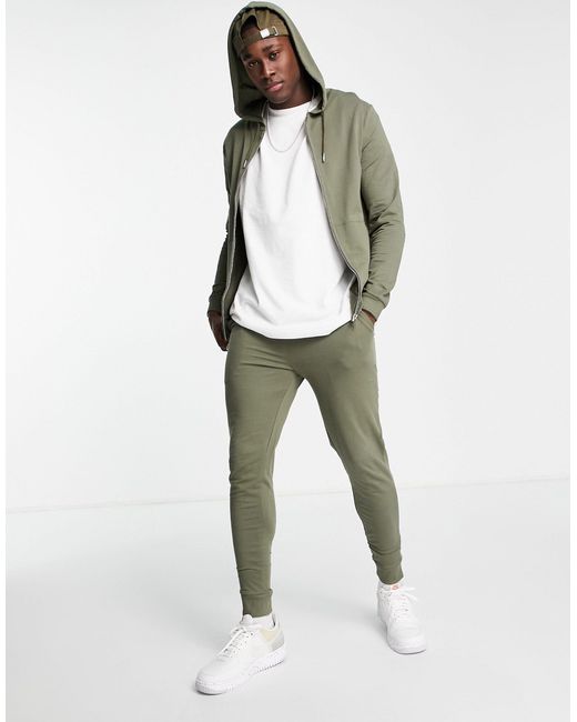 Chándal caqui entallado ASOS de hombre de color Verde | Lyst