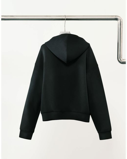 Weekday Black Scuba-style Fabric Zip Up Hoodie for men