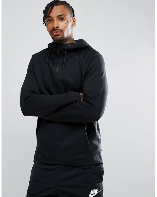 Nike Tech Fleece Half Zip Hoodie In Black 884892 010 for Men Lyst UK