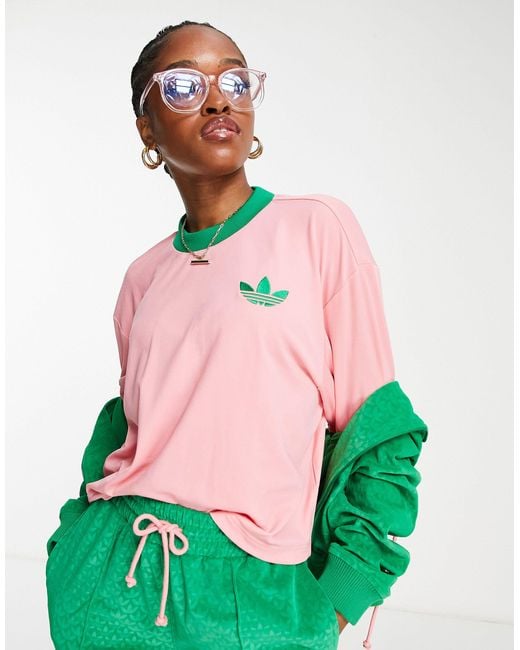 Adidas Originals Green 'adicolor 70s' Cropped Trefoil T-shirt