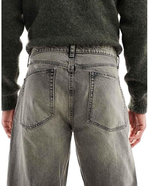 Vaqueros De Corte Recto Con Lavado Gris De ASOS de hombre de color Gray
