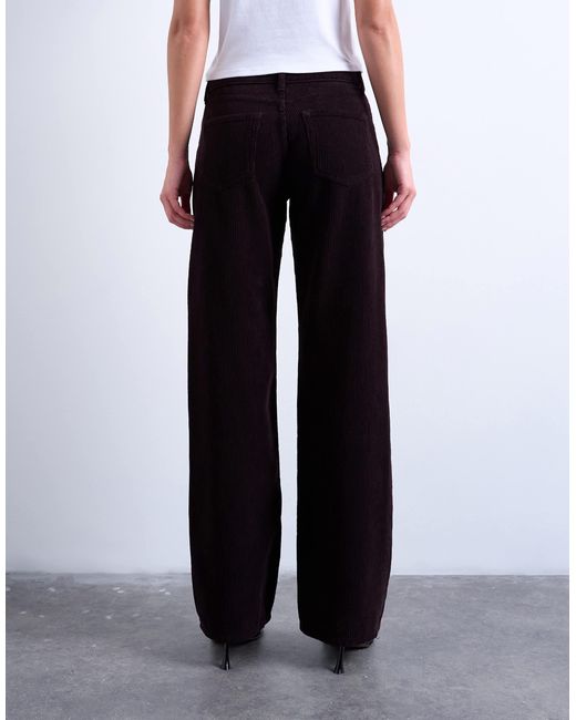 TOPSHOP Blue Ember Low Rise Cord Straight Leg Jeans